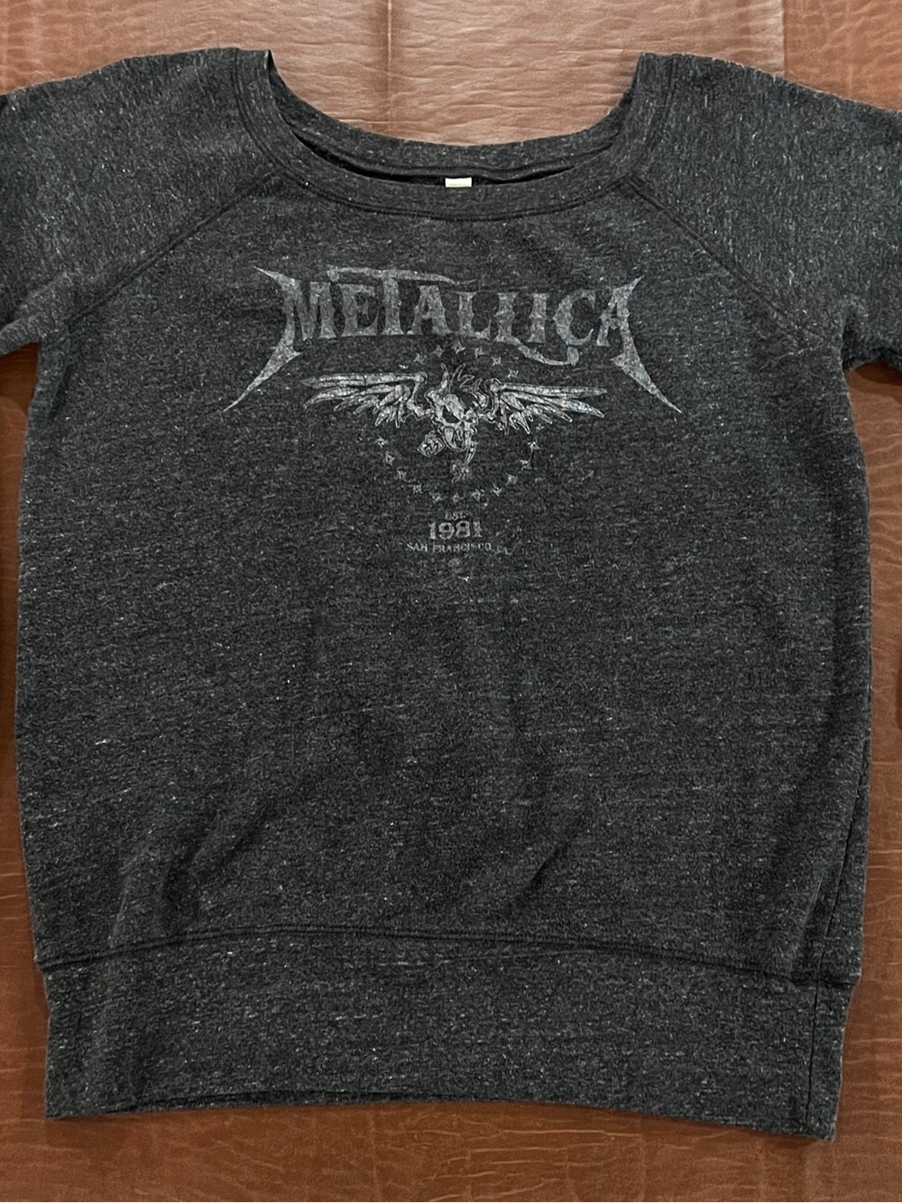 Metallica Women’s Scoop Neck Sweatshirt Gray - Medium